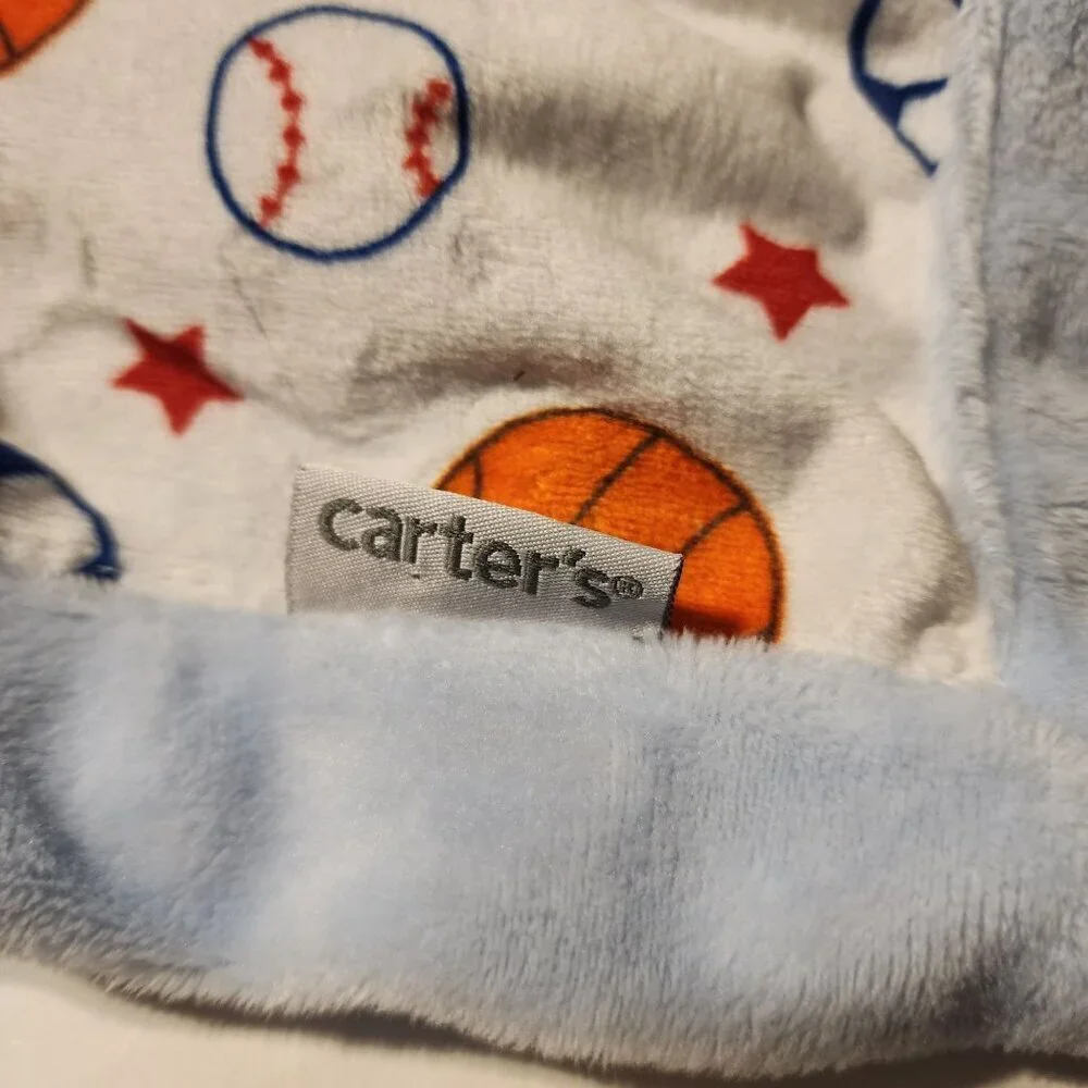 New Carter's football plush lovey security blanket